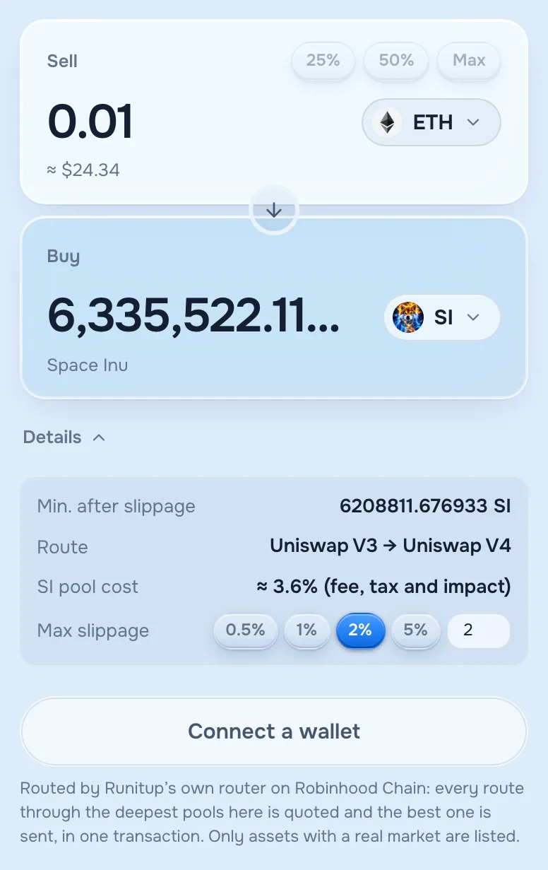 Buying a stock-paired coin with ETH
