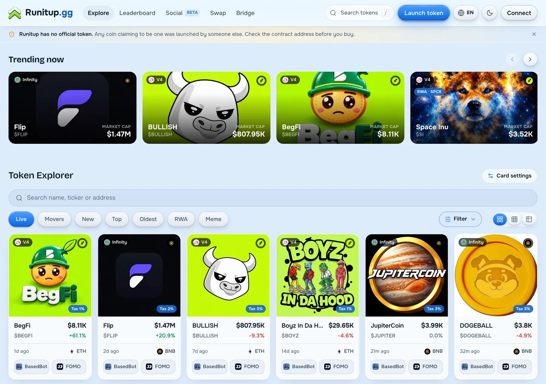 The Runitup home page