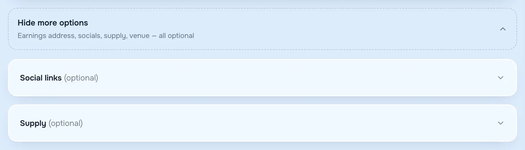 Show more options, unfolded